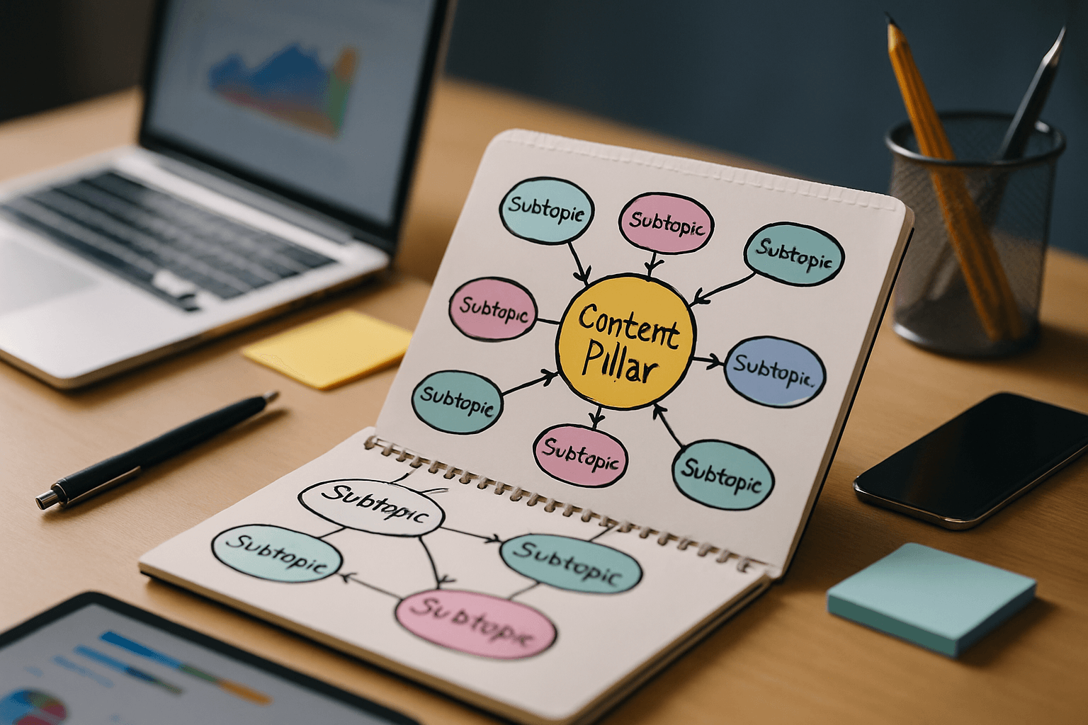 SEO Mind Map - How to Build Topical Authority Using a Visual Content Pillar Strategy